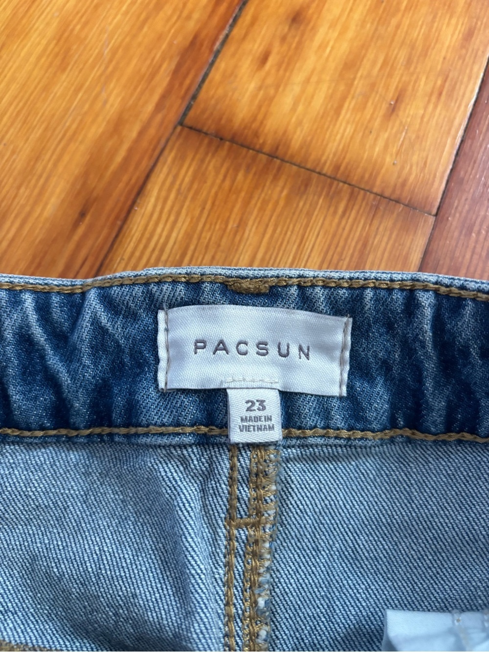 PACSUN Bella Stretch Dark Indigo Mid Rise Jean Skirt Size 23 - Picture 6 of 6